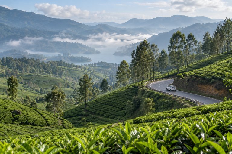 Scenic Nilgiri hills on a Mysore to Ooty taxi journey